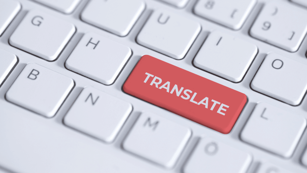 Image of a computer keyboard with a key labelled "TRANSLATE" which indicates the ability of a Fractional CIO to help translate and align the Business UVP to the technology strategy.